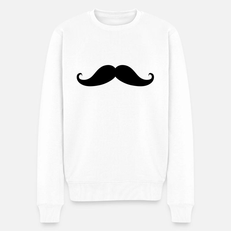 moustache - Pull Premium bio Homme - blanc