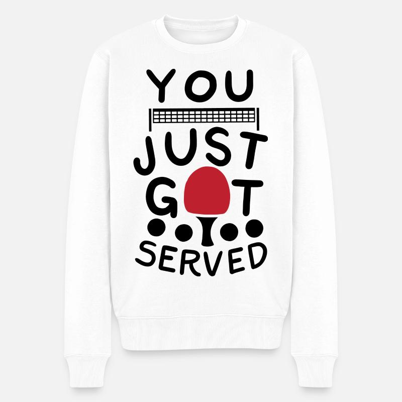 Ping Pong Spruch - Männer Premium Bio Pullover - Weiß