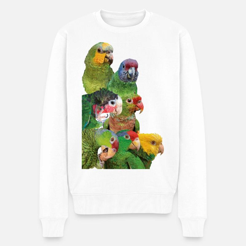 Amazonas-Papageien - Männer Premium Bio Pullover - Weiß