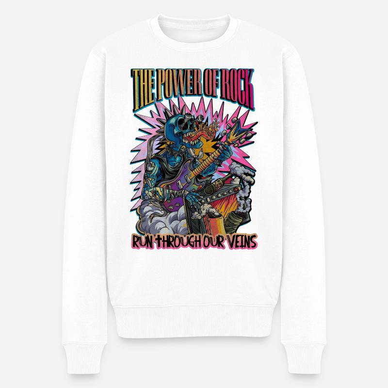 Le pouvoir du rock - Pull Premium bio Homme - blanc
