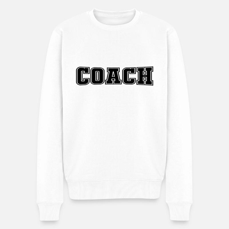 coaching - Männer Premium Bio Pullover - Weiß