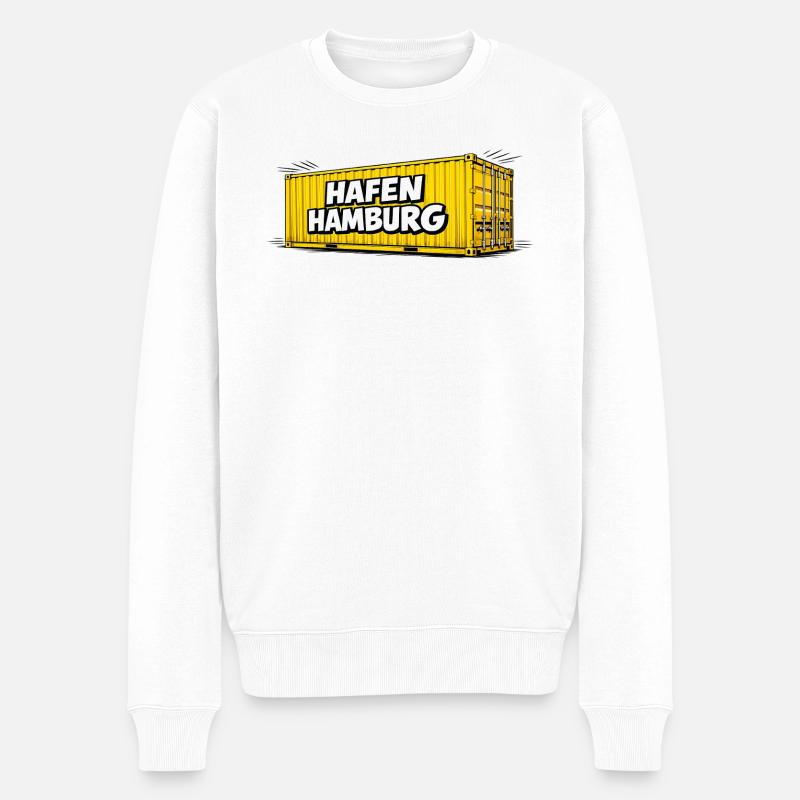 Hafen Hamburg Container - Männer Premium Bio Pullover - Weiß