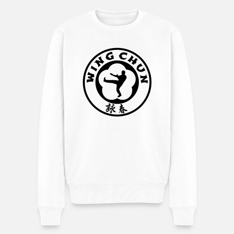 Wing Chun Kung-Fu Ip Man Style Selbstverteidigung - Männer Premium Bio Pullover - Weiß