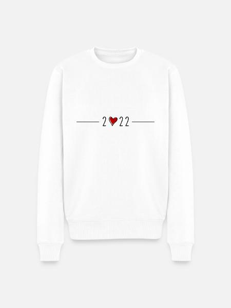 2022 heart symbol - Men's Premium Organic Jumper - white