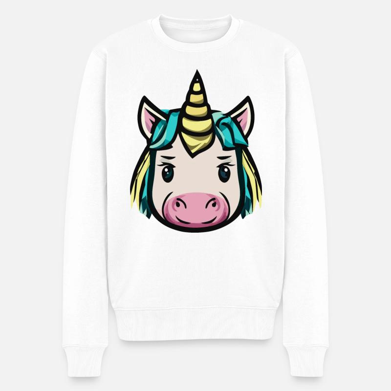 Licorne - Pull Premium bio Homme - blanc