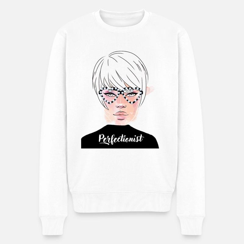 Perfectionist - Männer Premium Bio Pullover - Weiß