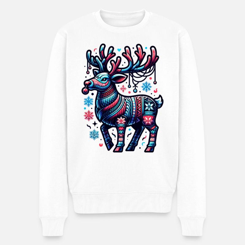 Cerf Moche Noël - Pull Premium bio Homme - blanc