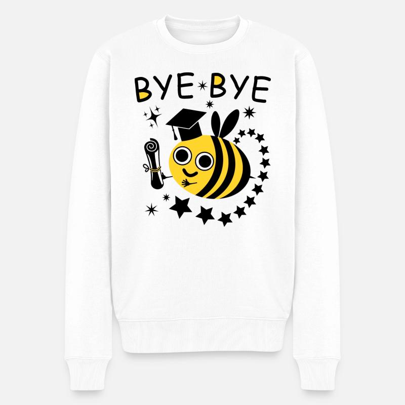 BYE BYE Biene - Männer Premium Bio Pullover - Weiß