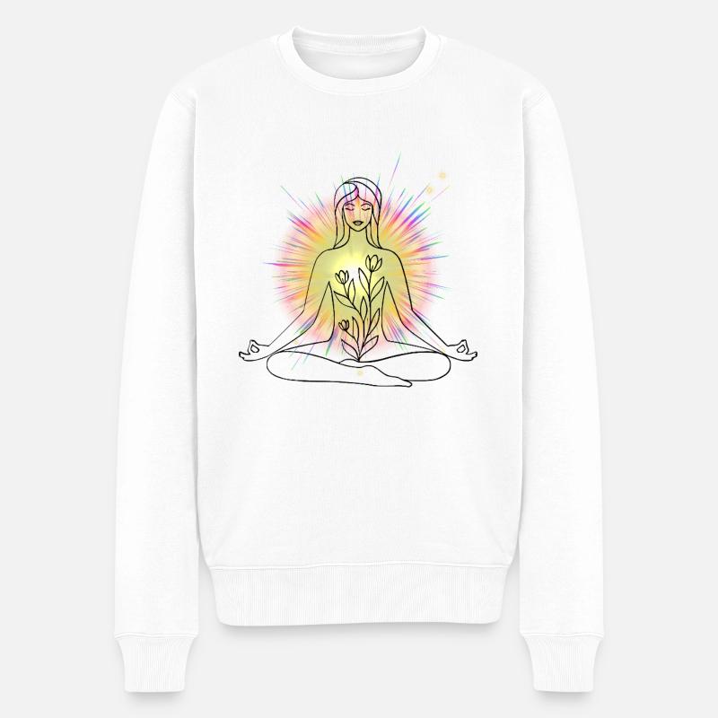 Soulglow - Männer Premium Bio Pullover - Weiß