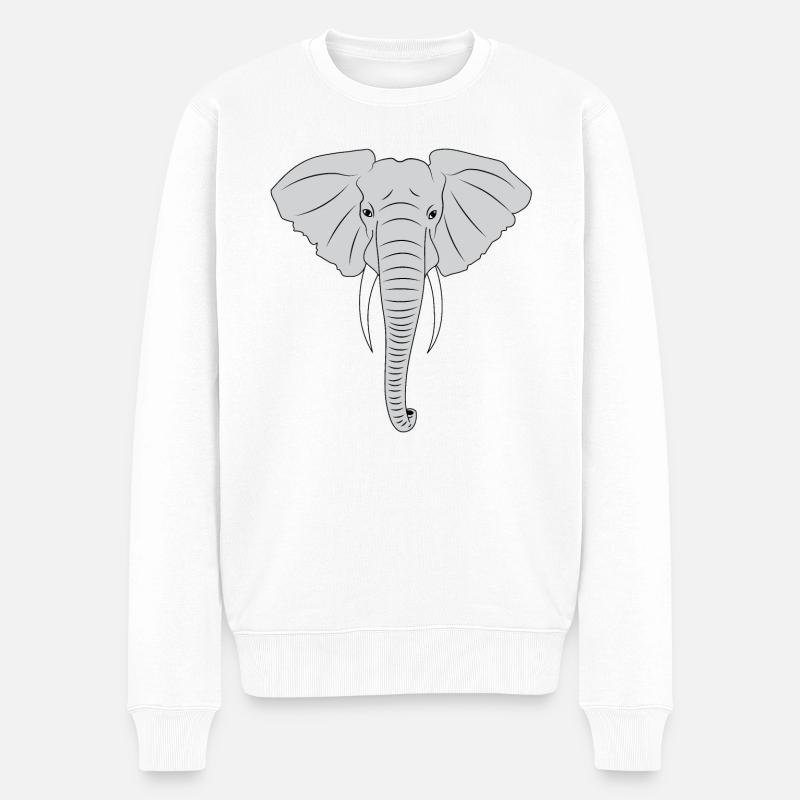 Éléphant - Pull Premium bio Homme - blanc