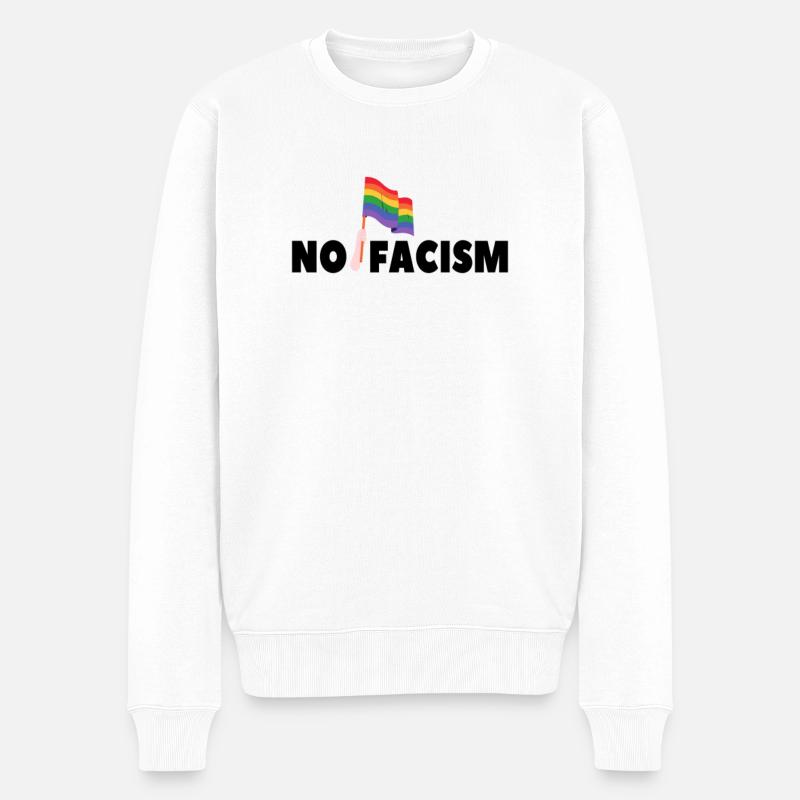 Faschismus Rassismus LGBTQ Regenbogen Geschenk - Männer Premium Bio Pullover - Weiß