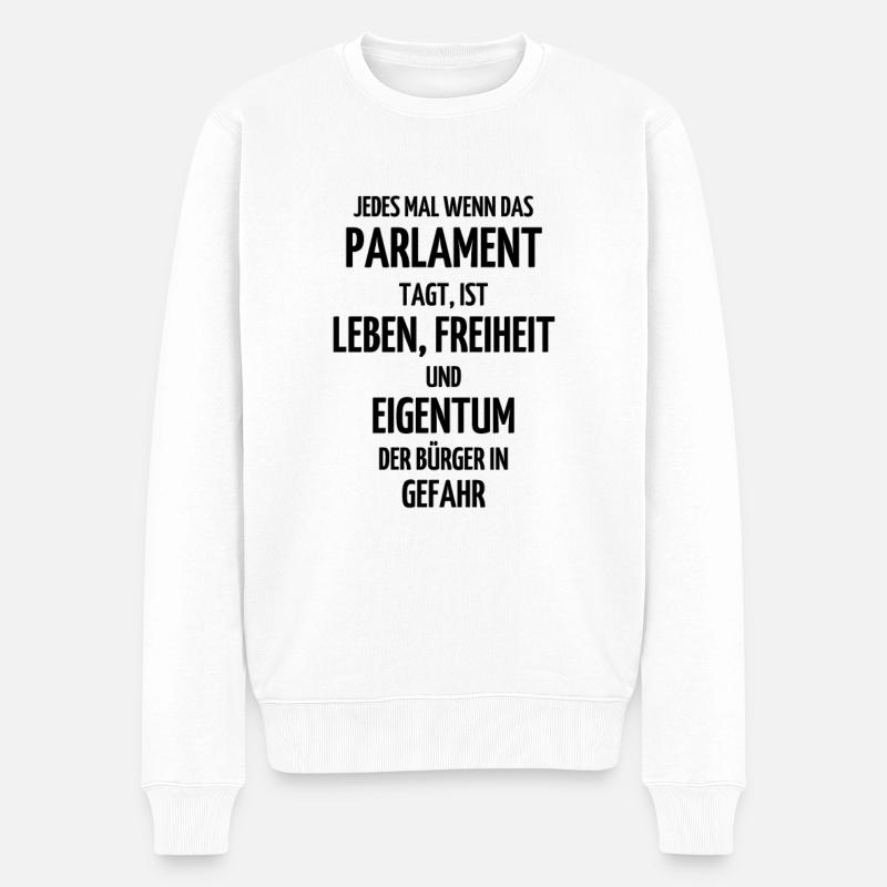 Freiheit Libertär staat eigentum politik geschenk - Männer Premium Bio Pullover - Weiß