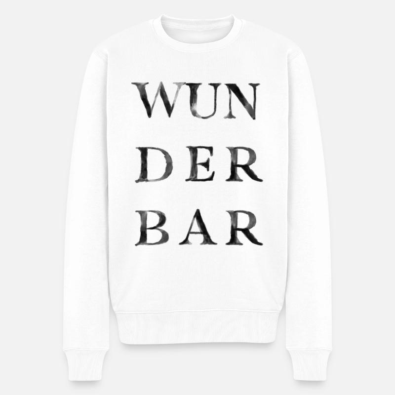Wunderbar - Männer Premium Bio Pullover - Weiß