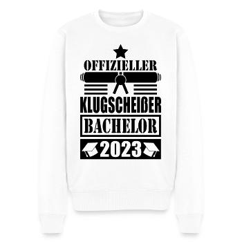 Bachelor Abschluss 2023 offizieller Klugscheißer - Männer Premium Bio Pullover - Weiß - Vorne - Thijin (182cm)