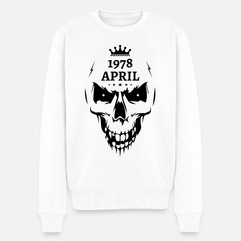 April 1978 Totenkopf - Männer Premium Bio Pullover - Weiß