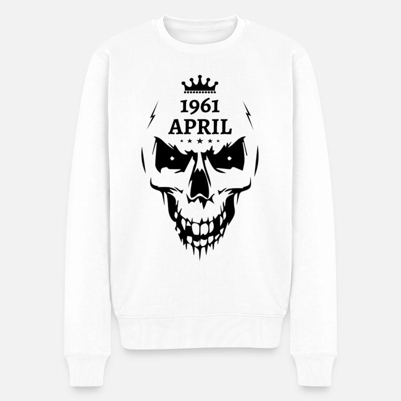 April 1961 Totenkopf - Männer Premium Bio Pullover - Weiß