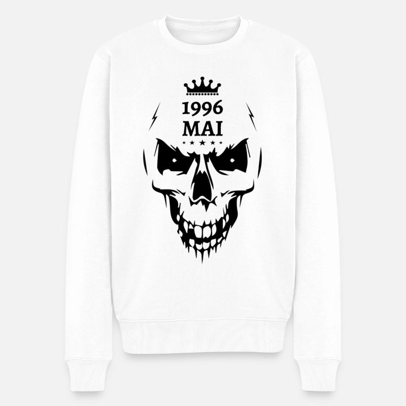 Mai 1996 Totenkopf - Männer Premium Bio Pullover - Weiß