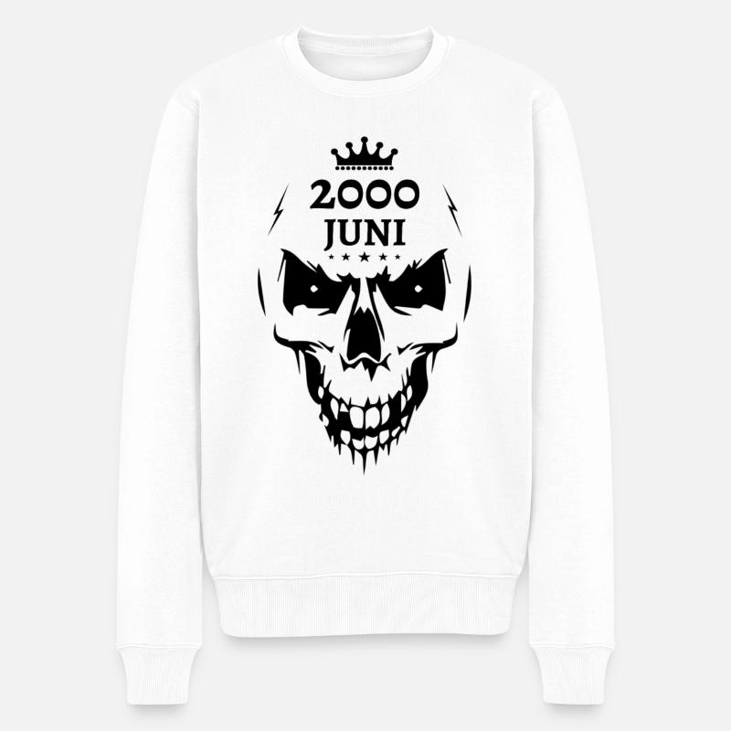 Juni 2000 Totenkopf - Männer Premium Bio Pullover - Weiß