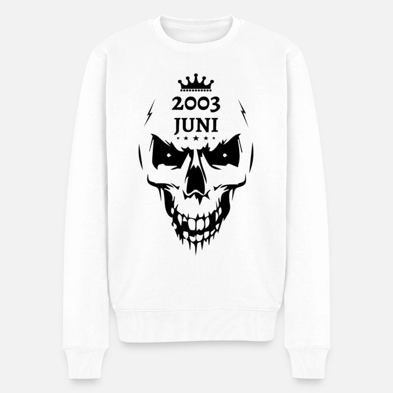 Juni 2003 Totenkopf - Männer Premium Bio Pullover - Weiß