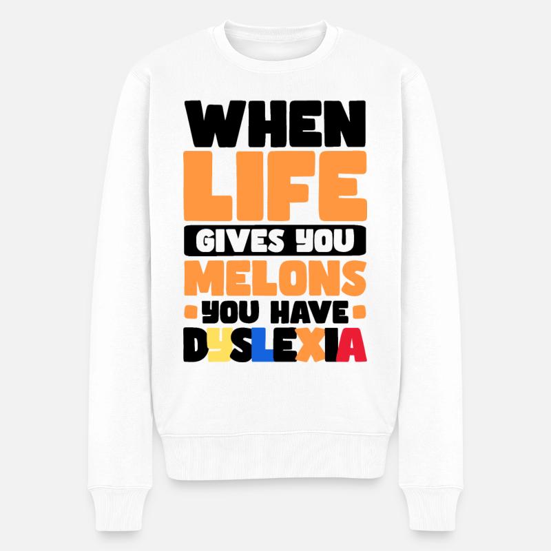 Dyslexie - Pull Premium bio Homme - blanc