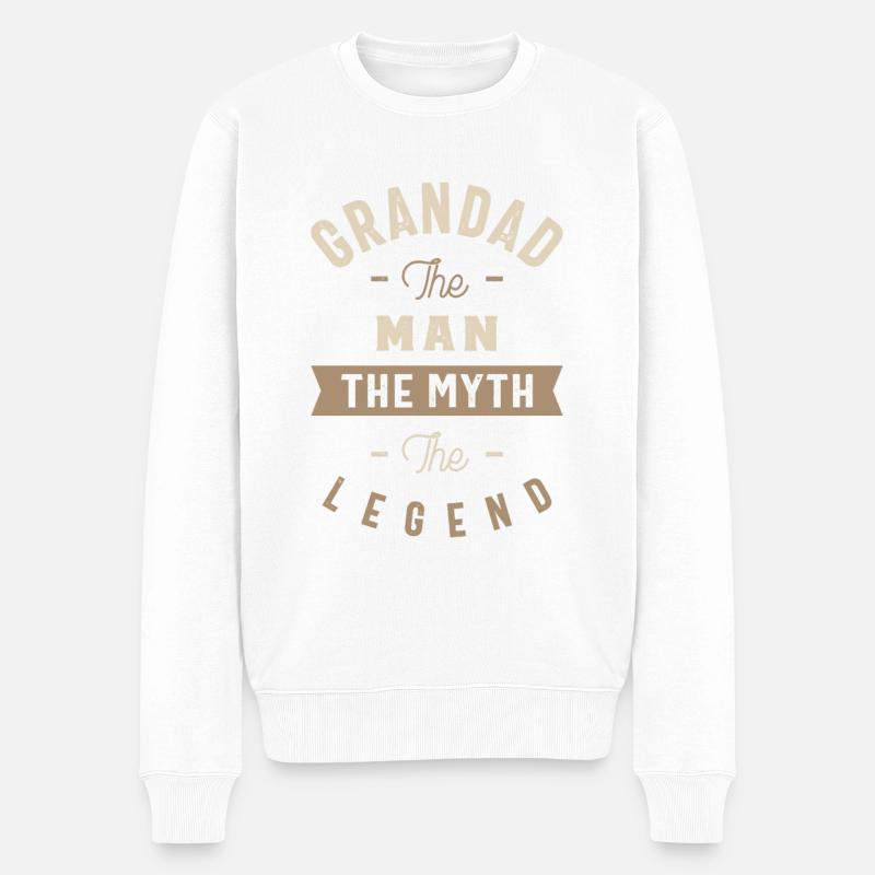 Großvater Der Mythos - Männer Premium Bio Pullover - Weiß