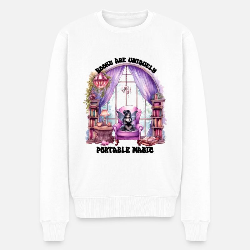 Portablemagic - Männer Premium Bio Pullover - Weiß