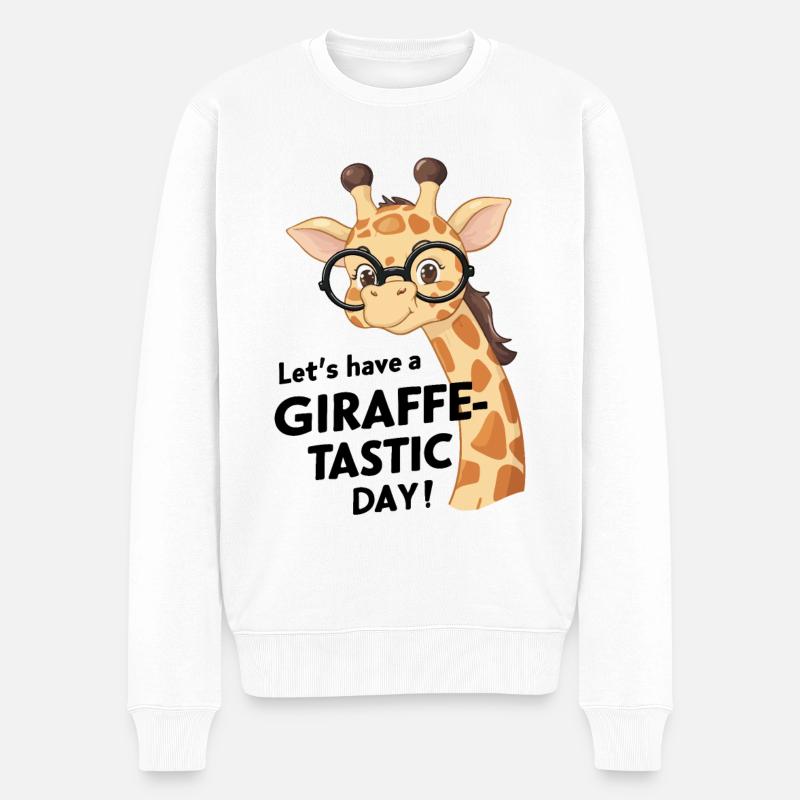 Lasst uns einen fantastischen Tag haben - Giraffe - Männer Premium Bio Pullover - Weiß