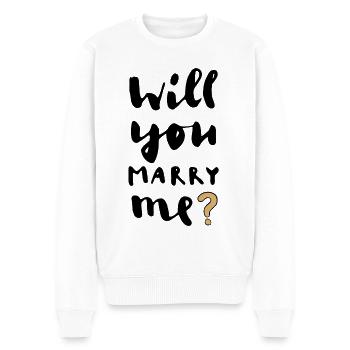 Veux-tu m'épouser? Proposition - Pull Premium bio Homme - blanc - Devant - Thijin (182cm)