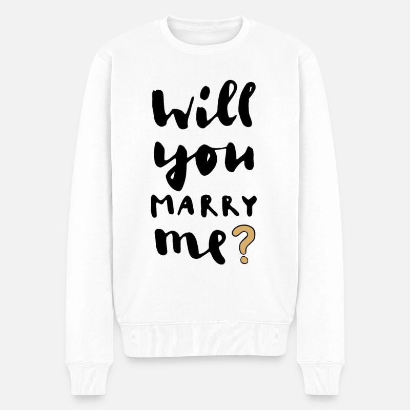 Veux-tu m'épouser? Proposition - Pull Premium bio Homme - blanc