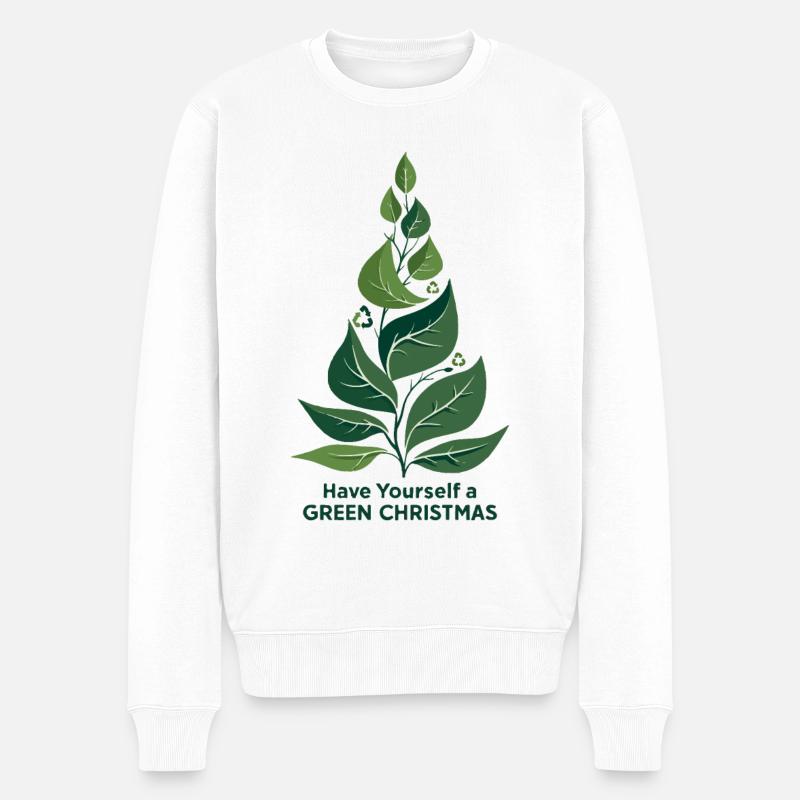 Sapin de Noël vert écologique - Pull Premium bio Homme - blanc
