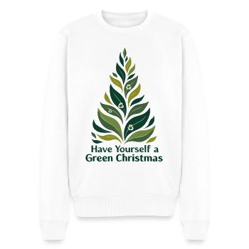 Sapin de Noël vert écologique - Pull Premium bio Homme - blanc - Devant - Thijin (182cm)