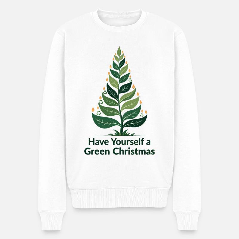 Sapin de Noël vert écologique - Pull Premium bio Homme - blanc