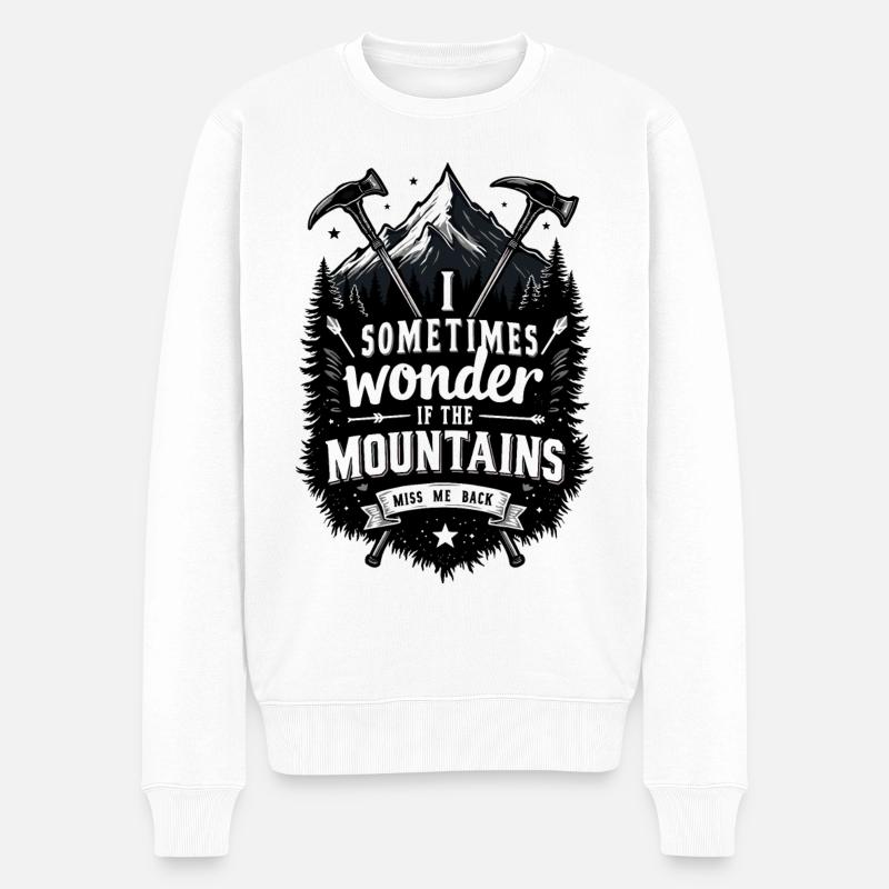 Wunder-Berge - Männer Premium Bio Pullover - Weiß
