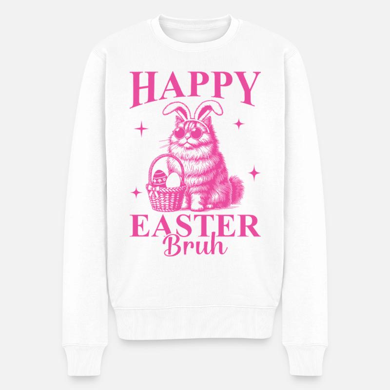 Joyeuses Pâques Bruh - Pull Premium bio Homme - blanc