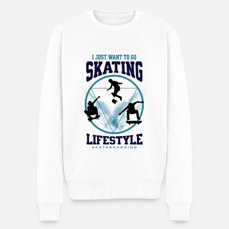 Skateboarding - Männer Premium Bio Pullover - Weiß