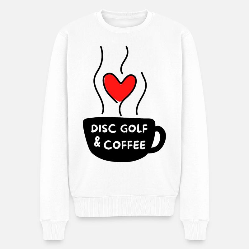 Disc golf & café. - Pull Premium bio Homme - blanc
