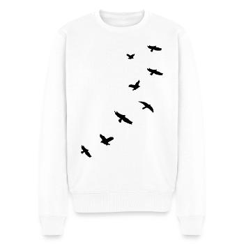 flying_birds_mapies - Männer Premium Bio Pullover - Weiß - Vorne - Thijin (182cm)