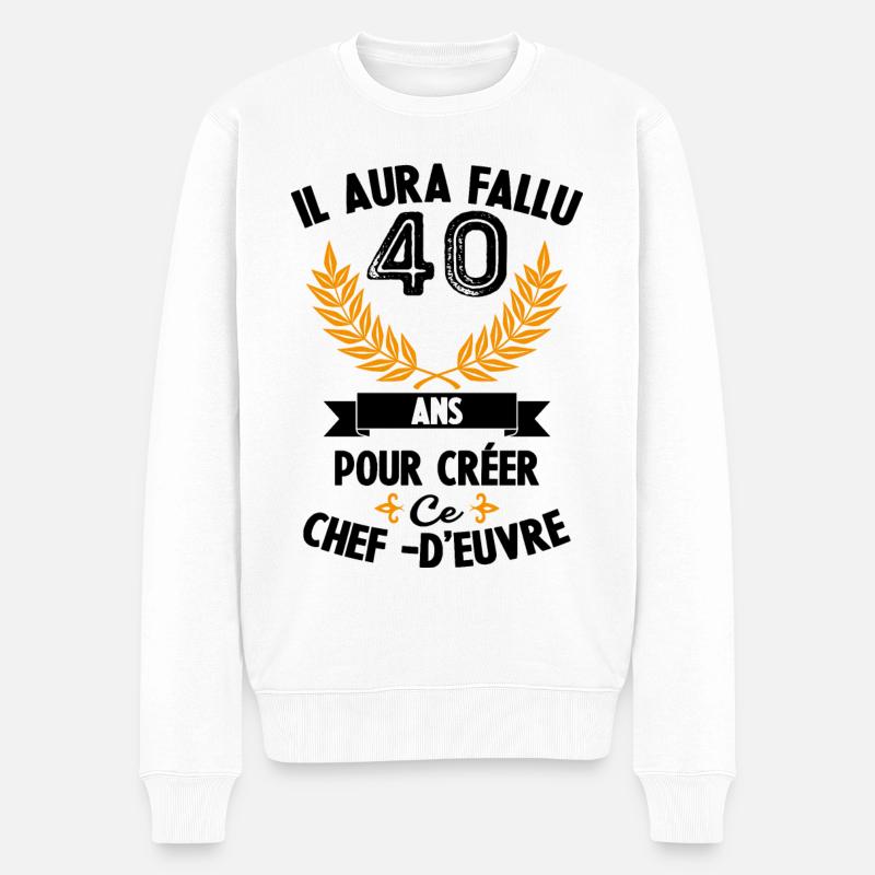 40 Ans anniversaire 40 anniversaire cadeau 40 ans - Pull Premium bio Homme - blanc