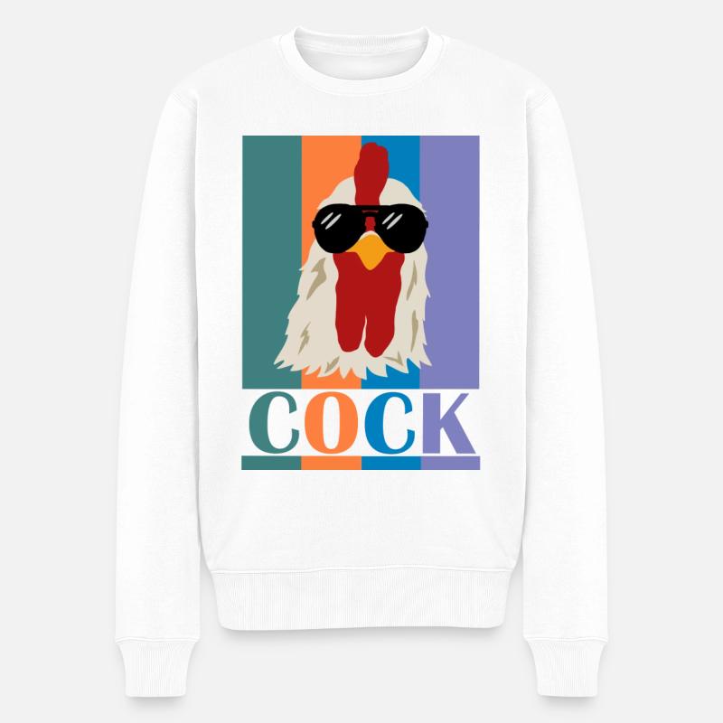COCK - Männer Premium Bio Pullover - Weiß