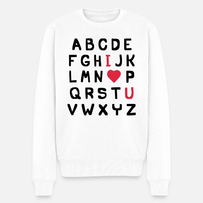 Ich liebe dich - Männer Premium Bio Pullover - Weiß