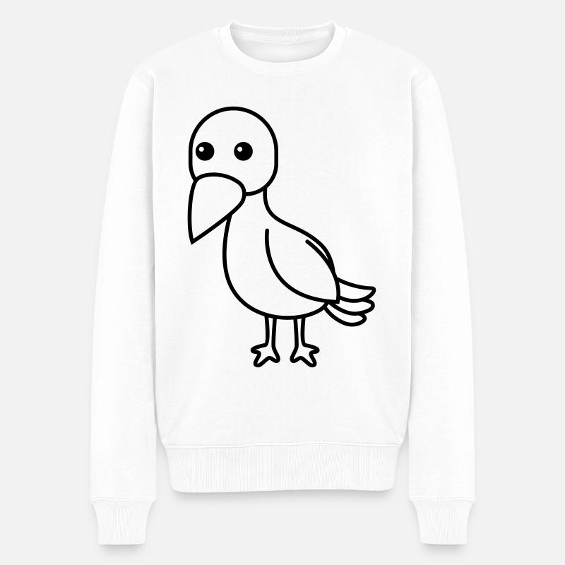 Krähe Comic Tier - Männer Premium Bio Pullover - Weiß