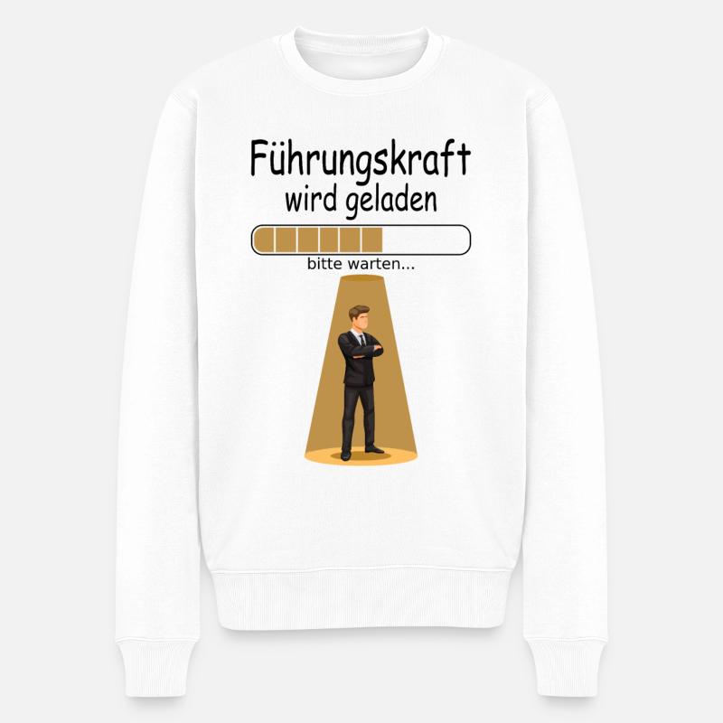 neue Führungskraft werden Lustig zur Beförderung - Männer Premium Bio Pullover - Weiß