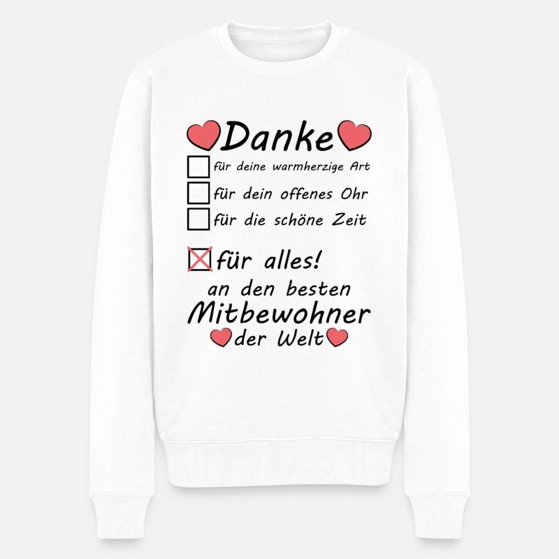 Beste WG Mitbewohner Danke zum Abschied zieht aus - Männer Premium Bio Pullover - Weiß