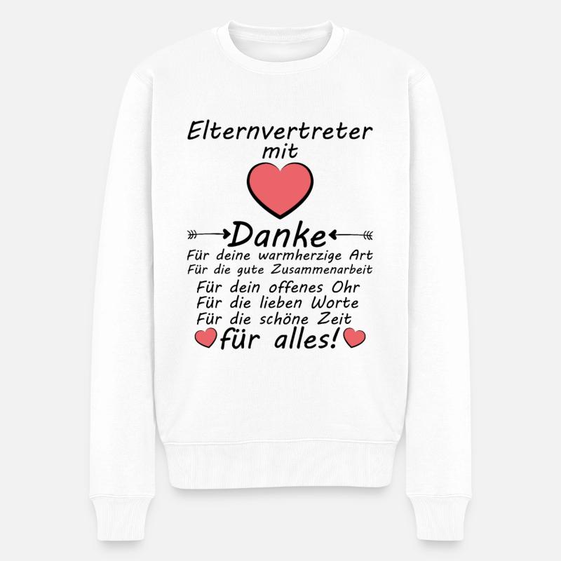 Elternvertreter Elternvertretung Danke Dankeschön - Männer Premium Bio Pullover - Weiß