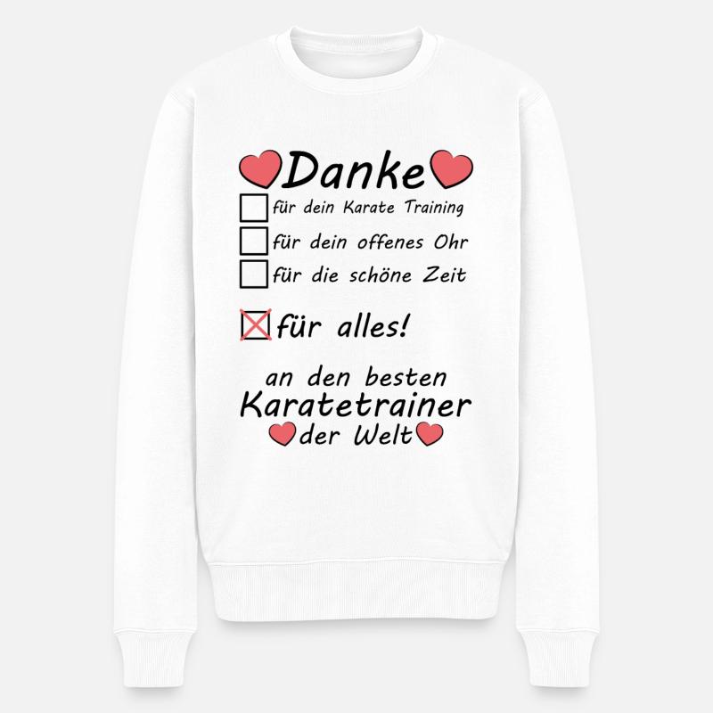 Beste Karatetrainer Karate Trainer Danke Abschied - Männer Premium Bio Pullover - Weiß