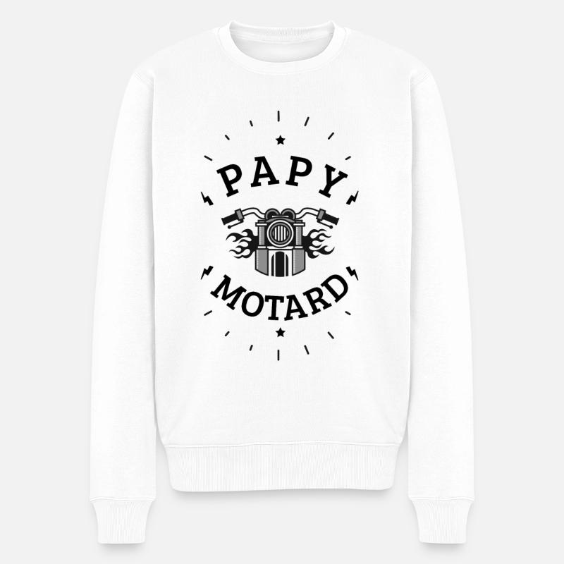 Papy Motard - Pull Premium bio Homme - blanc