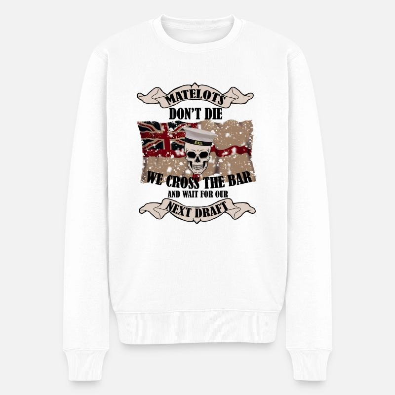 Überquere die Bar2 - Männer Premium Bio Pullover - Weiß