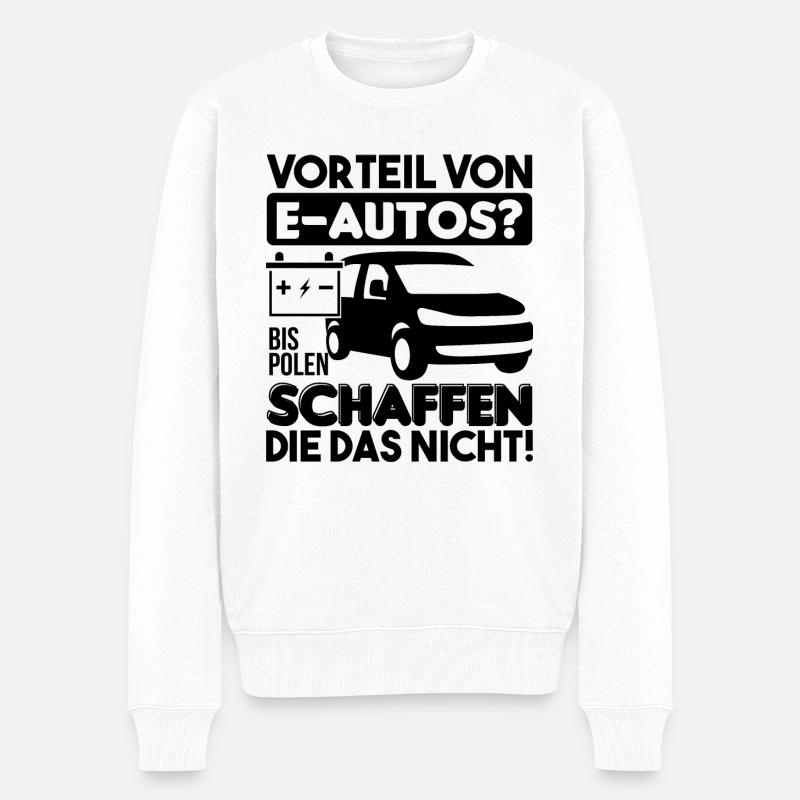 Elektroauto Fan - Männer Premium Bio Pullover - Weiß