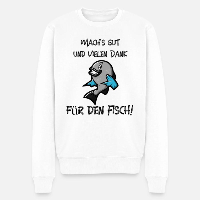 Vielen Dank für den Fisch - Männer Premium Bio Pullover - Weiß