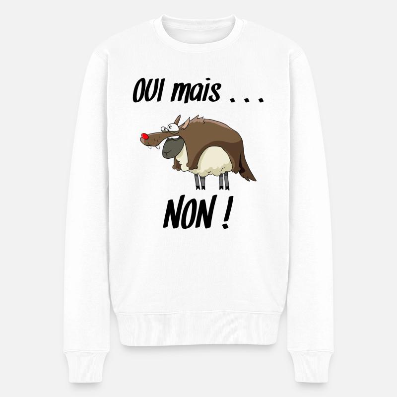 Oui mais Non! - Pull Premium bio Homme - blanc